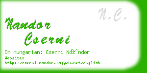 nandor cserni business card